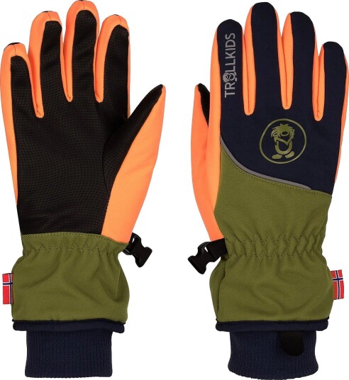 TrollKids Kids Trolltunga Glove   SPRUCE GREEN/BLACK/VIVID ORANGE   4;6 7Y