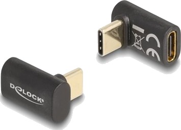 Delock Usb Adapter Usb C Hann Vinklet Til Usb C Hunn Usb 3.2 / Thunderbolt 3 / Displayport 1.4 20 V 5 A Støtte For Power Delivery 3.0 Usb Power Delivery 100 W Up To 40 Gbps Data Transfer Rate Svart