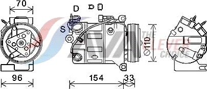 AVA COOLING SYSTEMS VOK183 AC-kompressor