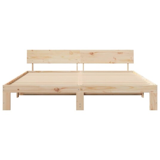  Sengestamme med hodegjerde Brun 200 x 200 cm Massivt furutre
