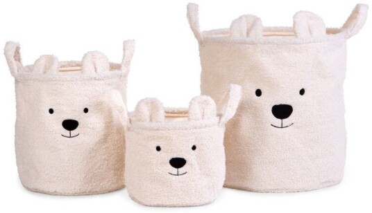 CHILDHOME Sett med 3 kurver Teddy gammel hvit