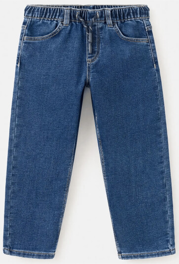 Mango Straight Fit Jeans With Elastic Waist Blue 18 24M Mango Straight Fit Jeans With Elastic Waist Blue 18 24M