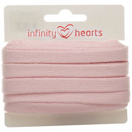 Infinity Hearts Anorakksnor Bomull flat 10mm 500 Lys rød 5m