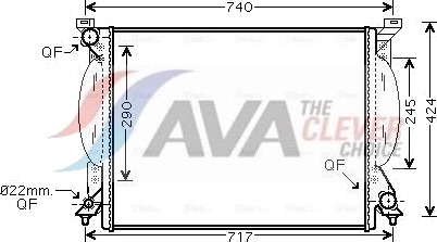 AVA COOLING SYSTEMS AI2204 Radiator motorkjøling AVA COOLING SYSTEMS AI2204 Radiator motorkjøling