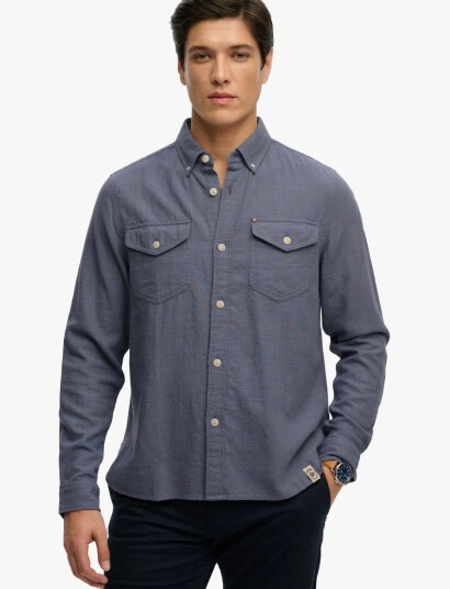 Superdry Merchant Lite L/S Shirt   Blue   M