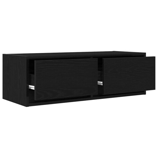 TV benker 2 stk svart eik 80x31x25,5 cm konstruert tre TV benker 2 stk svart eik 80x31x25,5 cm konstruert tre