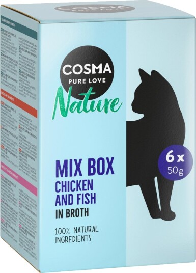 Cosma Våtfôr Nature Porsjonsposer Mix 6 Sorter 6 X 50 G
