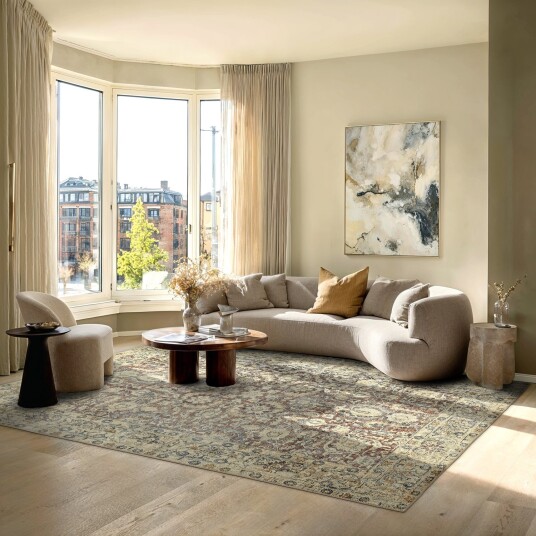 Flatvevd teppe Delvar beige Størrelse: 230 x 340 cm