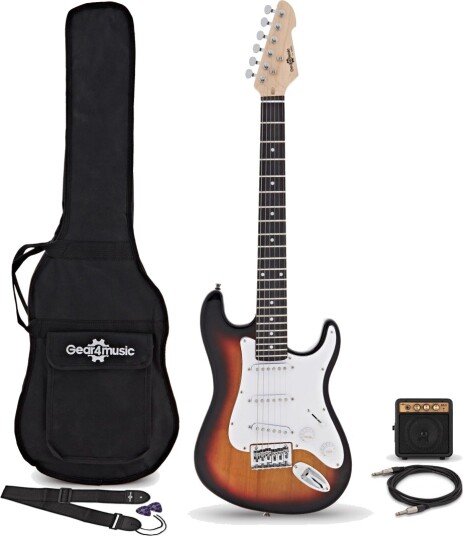 Gear4Music 3/4 LA Elektrisk Gitar Sunburst med Mini Forsterkerpakke