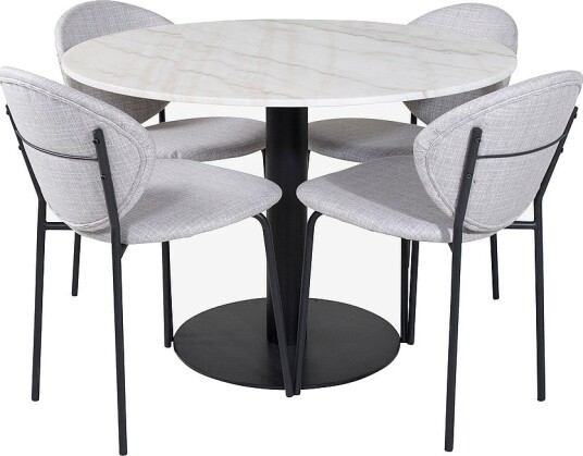 Venture Home Spisegruppe Estri inkl. 4 spisestoler Visby Hvit Venture Home Spisegruppe Estri inkl. 4 spisestoler Visby Hvit