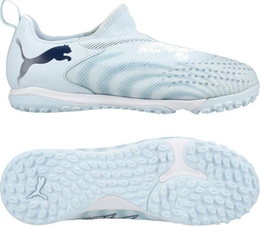 PUMA Future 9 Match Laceless Mid + TT Dreamrush Isblå/Blue Jewel Barn Turf (TF) størrelse 38