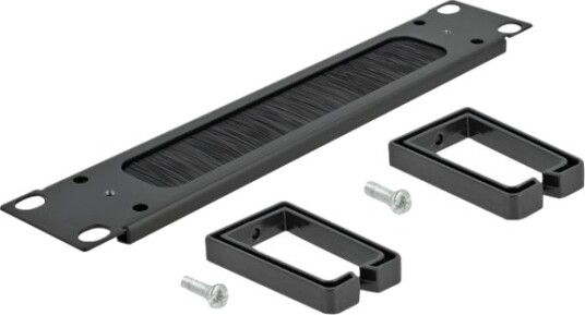 Delock Cable Management Brush Strip With 2 Hooks Styringspanel For Rackkabler Med Børste Svart 1U 10" 66485