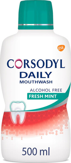 Corsodyl Munnvann Daily Freshmint 500 ml. Corsodyl Munnvann Daily Freshmint 500 ml.