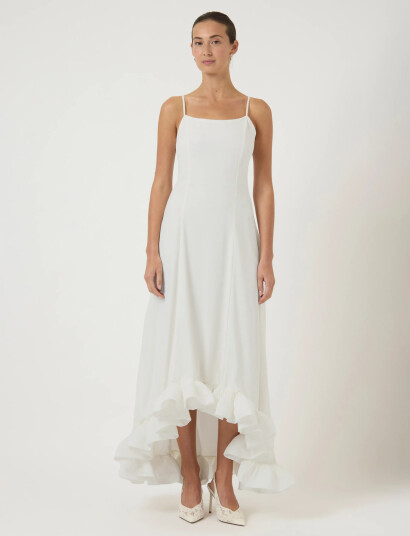 YAS Yascream Strap Maxi Dress   Celeb   White   36