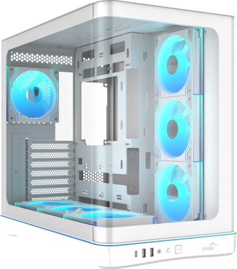 SAMA V62 Mid Tower Hvit V62-WHADA7X1-GL SAMA V62 Mid Tower Hvit V62-WHADA7X1-GL