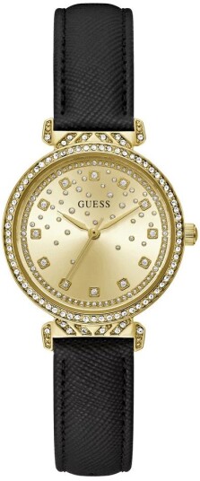 Guess Dameklokke GW0764L2 Enchantment Gull/Lær Ø32 mm