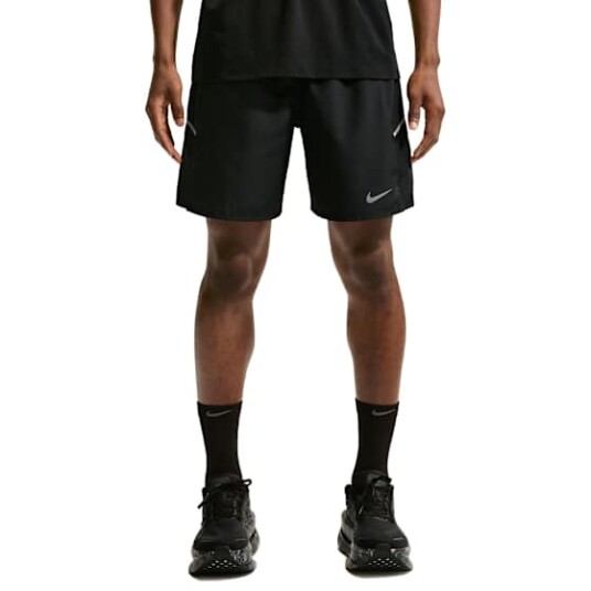 Nike Dri FIT Miler 7"" 2in1 Running Shorts Herre Black/Black/Reflective Silver XL