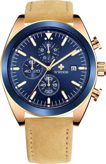 WWOOR TimeTracer Rose Gold Blue WWOOR TimeTracer Rose Gold Blue
