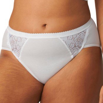 Sloggi Truser 4P Chic Midi Lace Briefs Hvit bomull 50 Dame