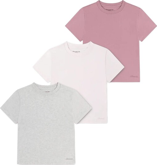 Abercrombie Kids 3T 3Pk Ss Tee   Pink   110/116
