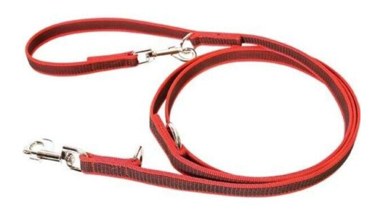 Julius-K9 C&G Super-Grip Dressage Leash Red/Grey 20Mm/2.2M