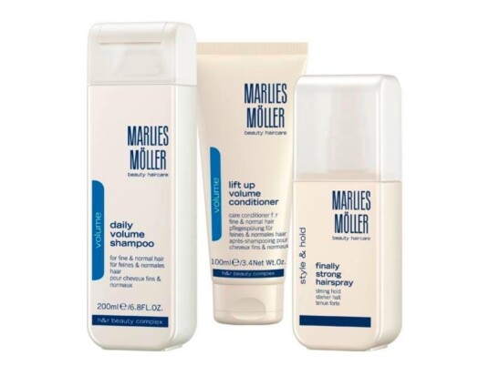 Xmas Set Set Marlies Moller: Lift-Up Hair Conditioner For Volume 100 Ml + Finally Strong Hair Spray For Styling Strong Hold 125 Ml + Daily Volume Hair Shampoo 200 Ml Unisex