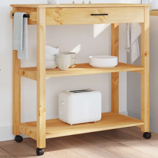 Kjøkkenvogn MONZA 84x40x90 cm heltre furu 376103 Kjøkkenvogn MONZA 84x40x90 cm heltre furu 376103