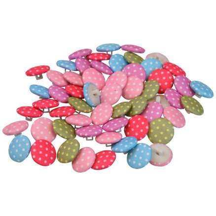 Infinity Hearts Knapper Stofftrukne med Prikker 16,5mm 100 stk Infinity Hearts Knapper Stofftrukne med Prikker 16,5mm 100 stk