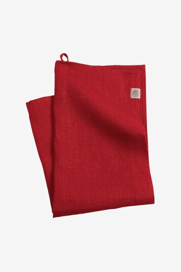 Lovely Linen Håndkle Classic i manglet lin Rød Lovely Linen Håndkle Classic i manglet lin Rød