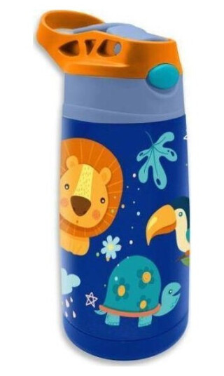 Kids Euroswan Stål Termisk Flaske 400Ml Jungle Kl11258 Kids Euroswan