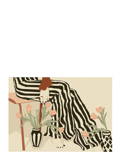 Poster & Frame Affordable Art Prints X Sannel Larson - Tulips By My Feet - Beige - 70X100CM