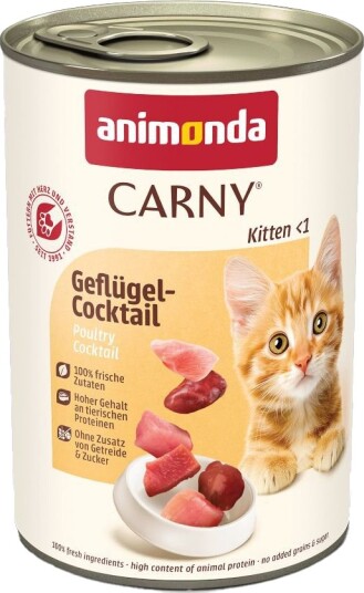 Animonda Carny Kitten Våtfôr Fjærkre Cocktail 12x400g