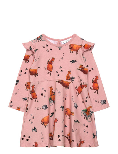 Geggamoja Mamma Mu Flared Dress Blush Pink - Pink - 86/92 Geggamoja Mamma Mu Flared Dress Blush Pink - Pink - 86/92