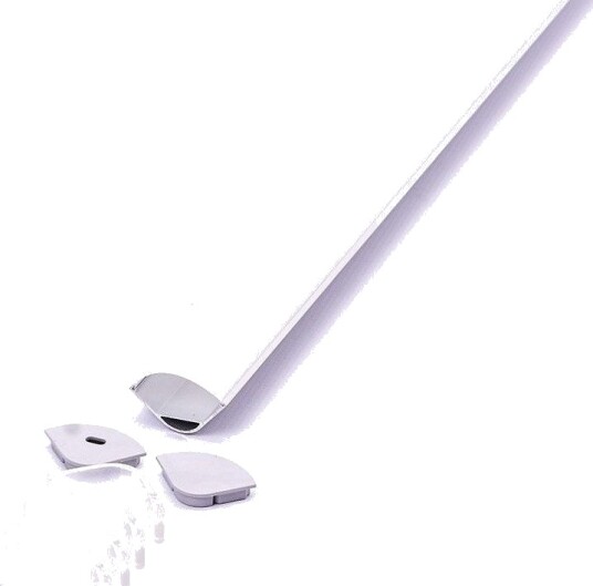 V Tac Alu hjørneprofil 30x30 til IP65 og IP68 LED strip 2 meter inkl. mattert deksel og klips
