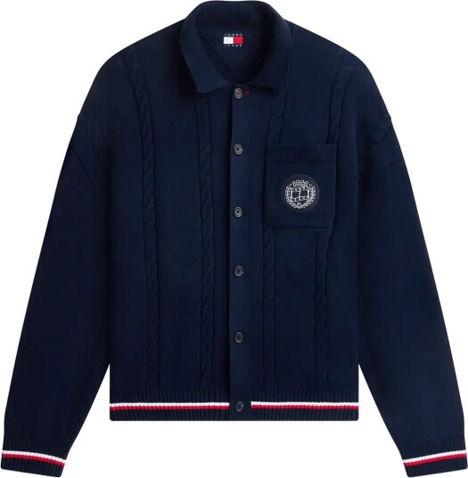 Tommy Jeans Tjm Rlx Cable Knitted Cardigan Navy L