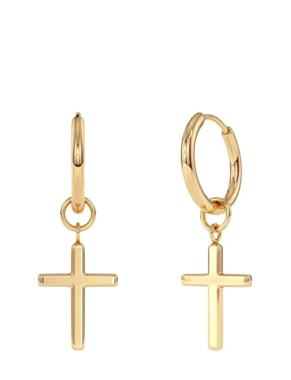 EDBLAD Spirit Cross Hoops Gold |Guld |One Size