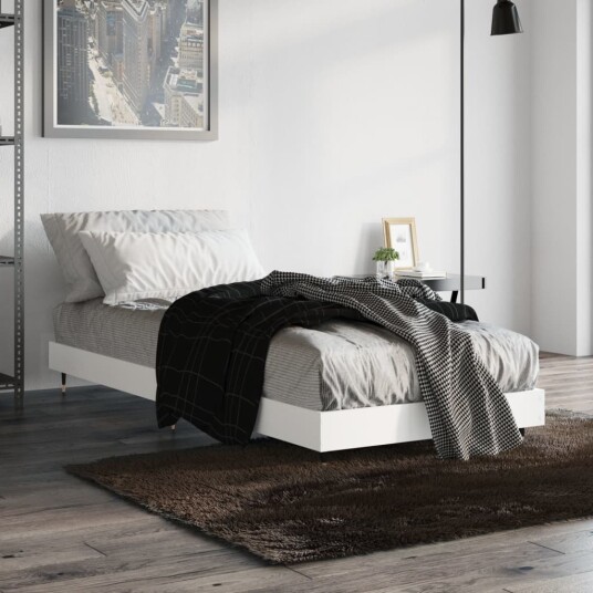 vidaXL Sengeramme hvit 75x190 cm konstruert tre