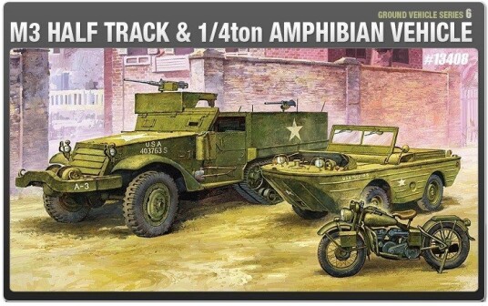 Academy M3 Half Track Og Amfibiekjøretøy Modellbyggesett 1:72 Academy M3 Half Track Og Amfibiekjøretøy Modellbyggesett 1:72