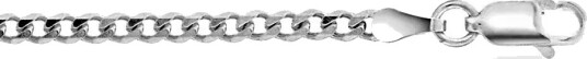 Panser armbånd i 925 rhodinert sølv 2,6 mm, 19 cm