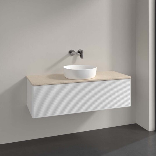 Villeroy & Boch  Antao Servantskap med 1 skuff 120x50x36 cm u/lys Hvit Blank/Crème