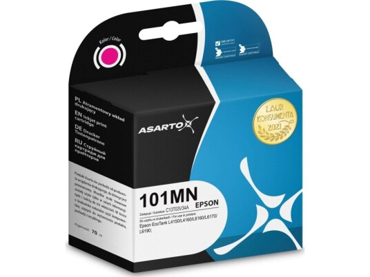 Tusz Asarto Tusz Asarto Do Epson 101Mn | C13t03v34a | 70 Ml | Magenta