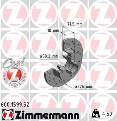 ZIMMERMANN 600.1599.52 Bremseskive