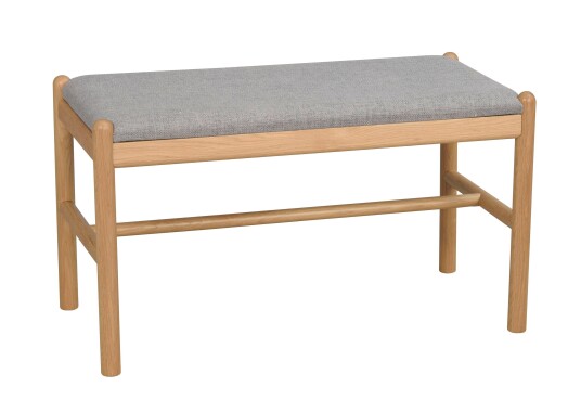 Rowico Home Milford benk Eik/grått stoff 80 x 40 cm Natur Rowico Home Milford benk Eik/grått stoff 80 x 40 cm Natur