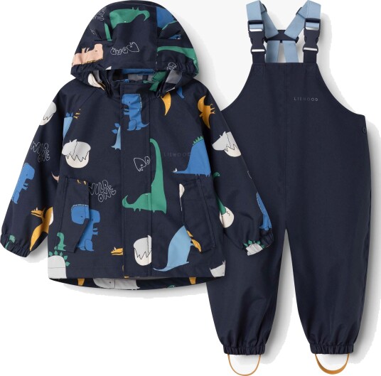 LIEWOOD Manu Regnsett Dino roar/Classic navy 86