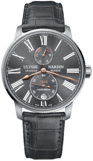 Ulysse Nardin Herreklokke 1183 310 42 BQ Marine Torpilleur Grå/Lær