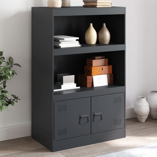  Skjenk antrasitt 67x39x107 cm stål