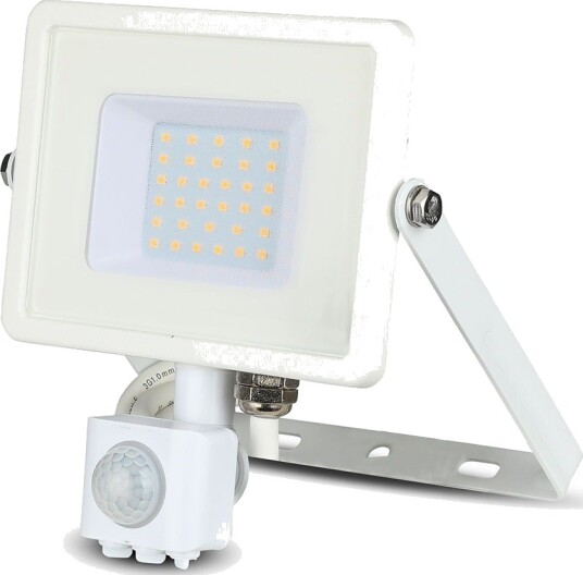 30W LED flomlys med sensor   Samsung LED 2400lm IP65 varm hvit   Kulør : Varm