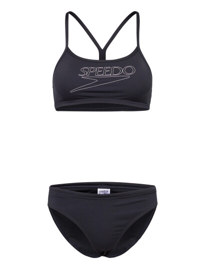 Speedo Endurance+ Logo Thin Strap Two Piece Black 36