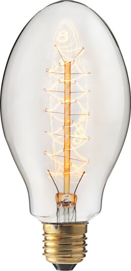 Ellipsoidpære 75mm klar E27 40W glødelampe