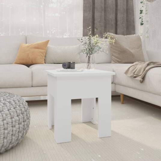 vidaXL Salongbord hvit 40x40x42 cm sponplate